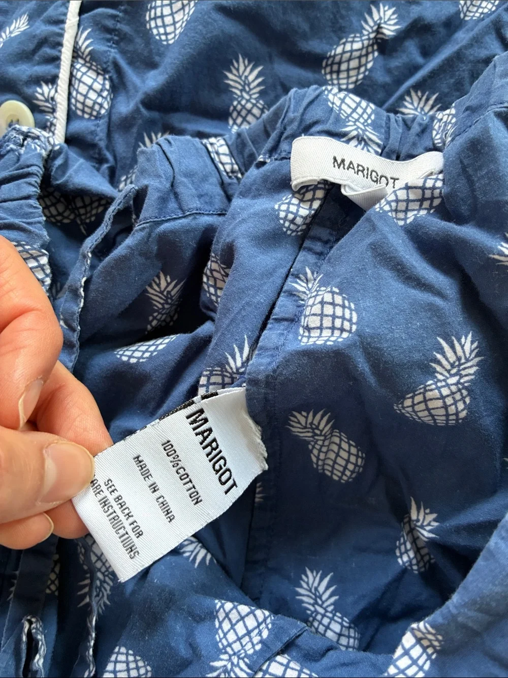Marigot Blue Pineapple Print Pajama Set